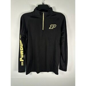 Colosseum Pullover Youth L Boys Purdue Quarter Zip Long Sleeve Black Gold